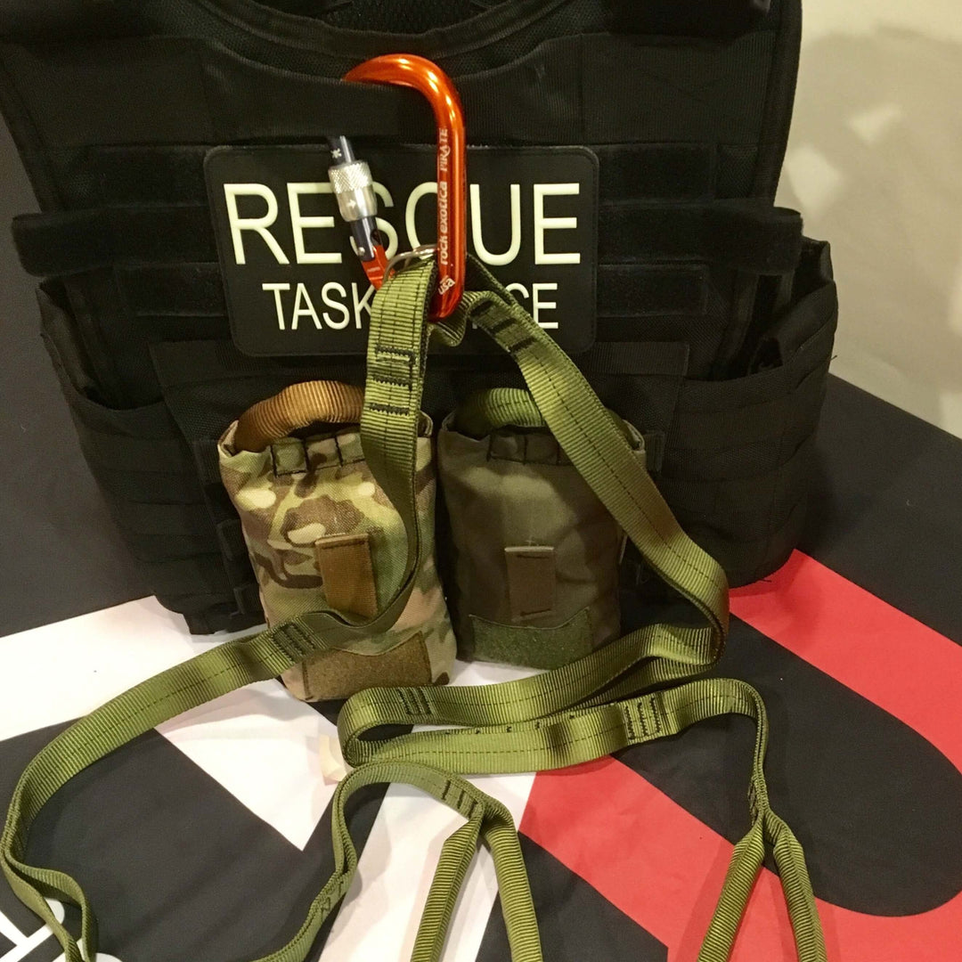 Green Anderson Rescue Solutions Multi-Loop Rescue Strap on tactical vest