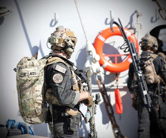 Solider with Anderson Rescue Solutions Breakout Rope Bag