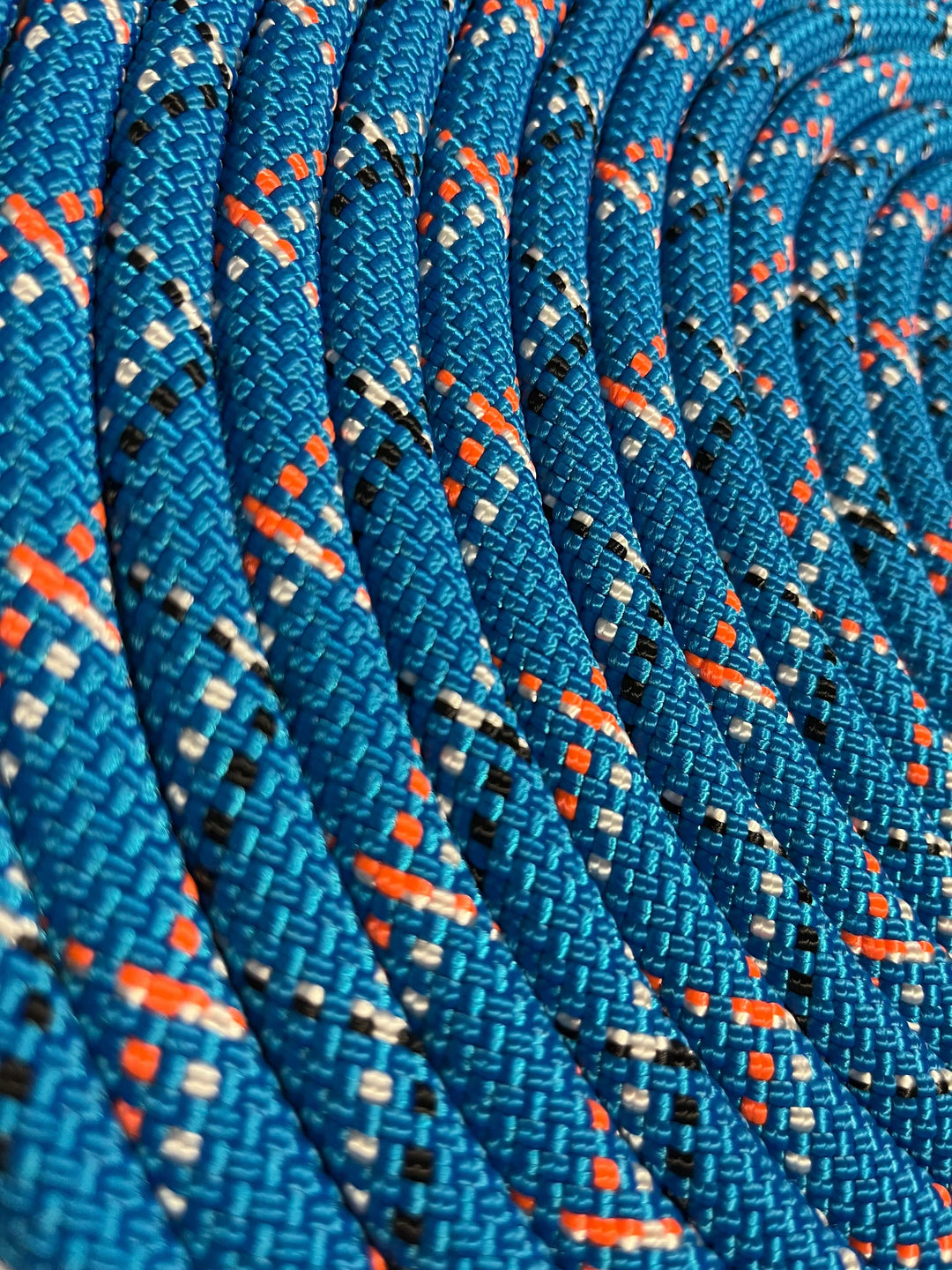 close up of blue sterling rescue rope