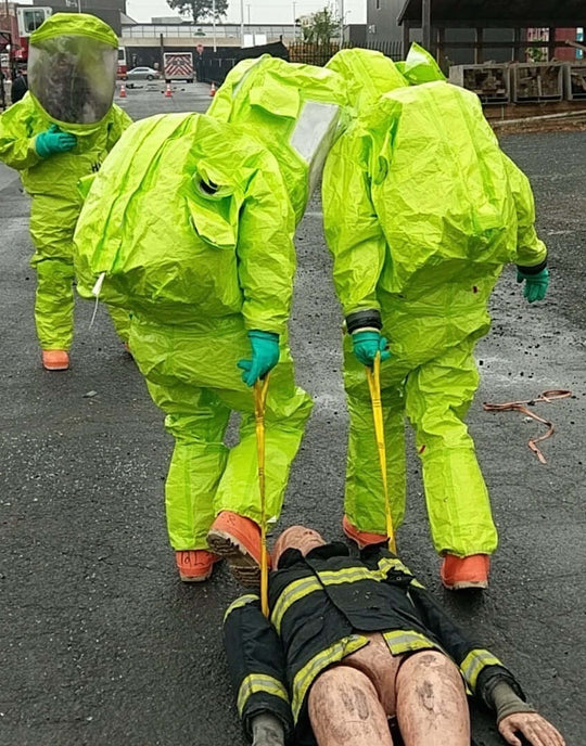 Multi-Loop Rescue Strap pulling body in training exercise