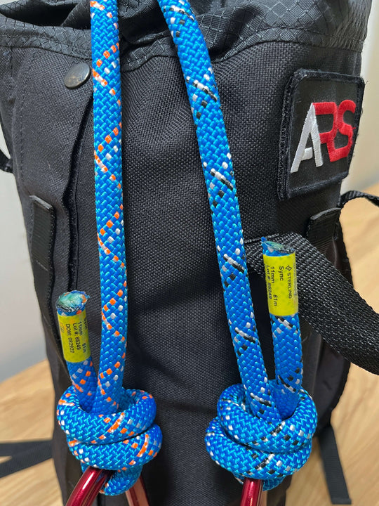 blue sterling rope on breakout rope bag