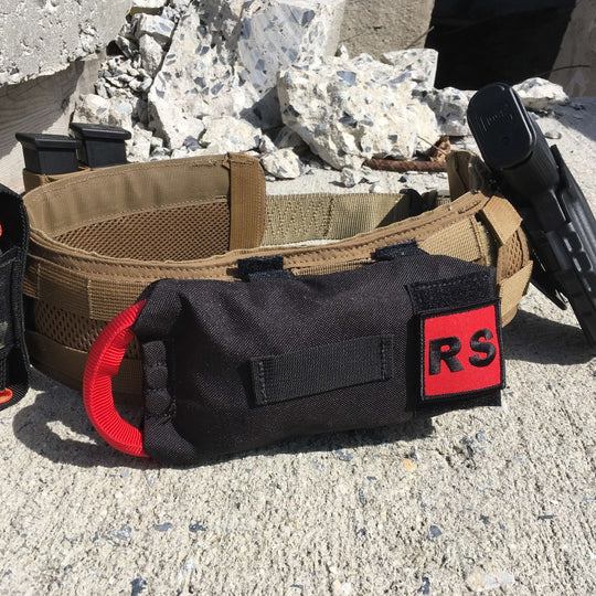 Anderson Rescue Solutions red patch on rapid deployment bag