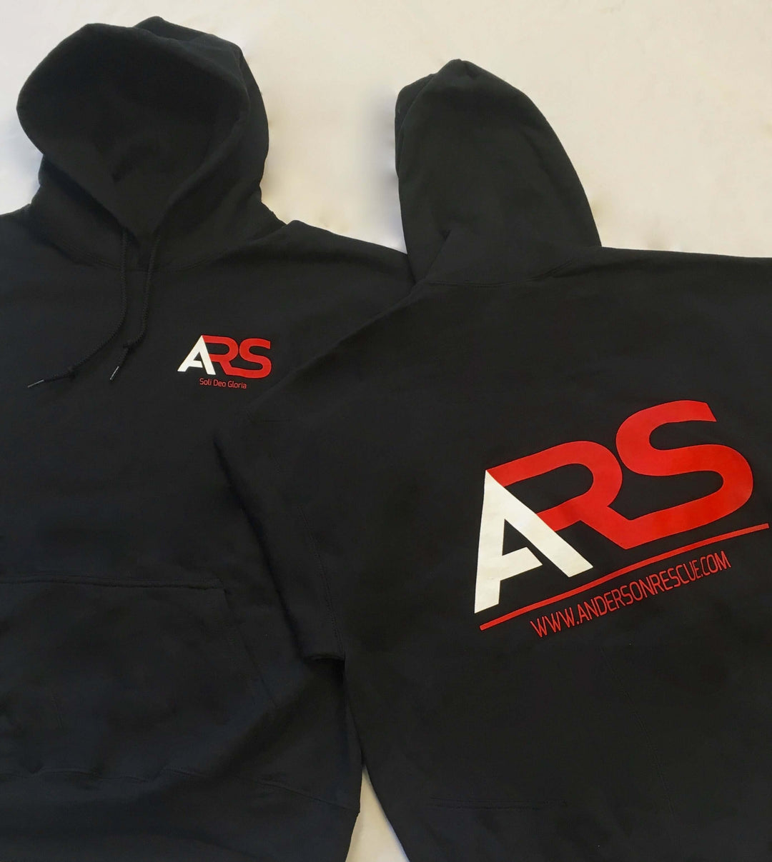 Two Anderson Rescue Solutions sweatshirts