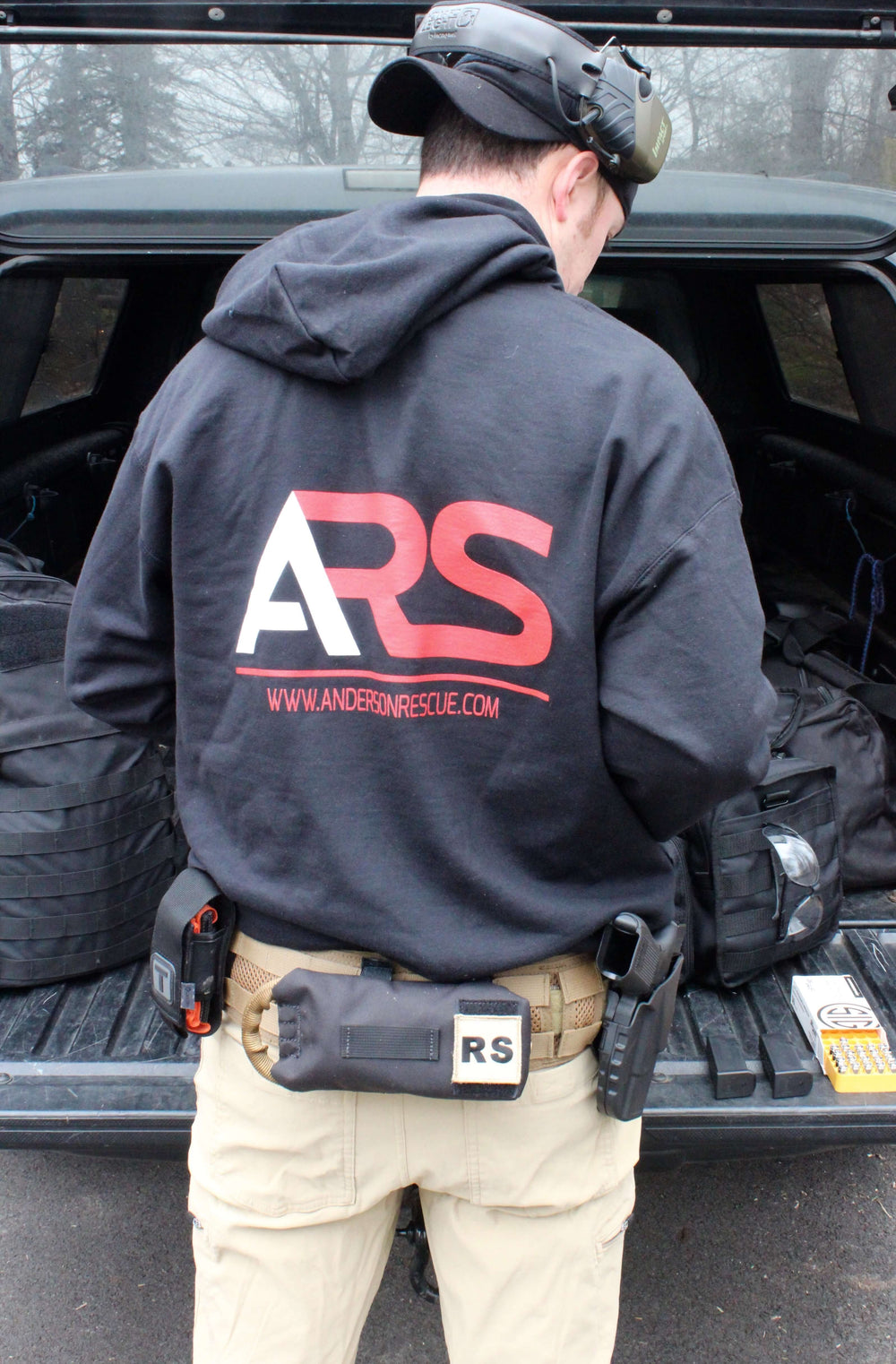Back view of Anderson Rescue Solutions sweatshirt