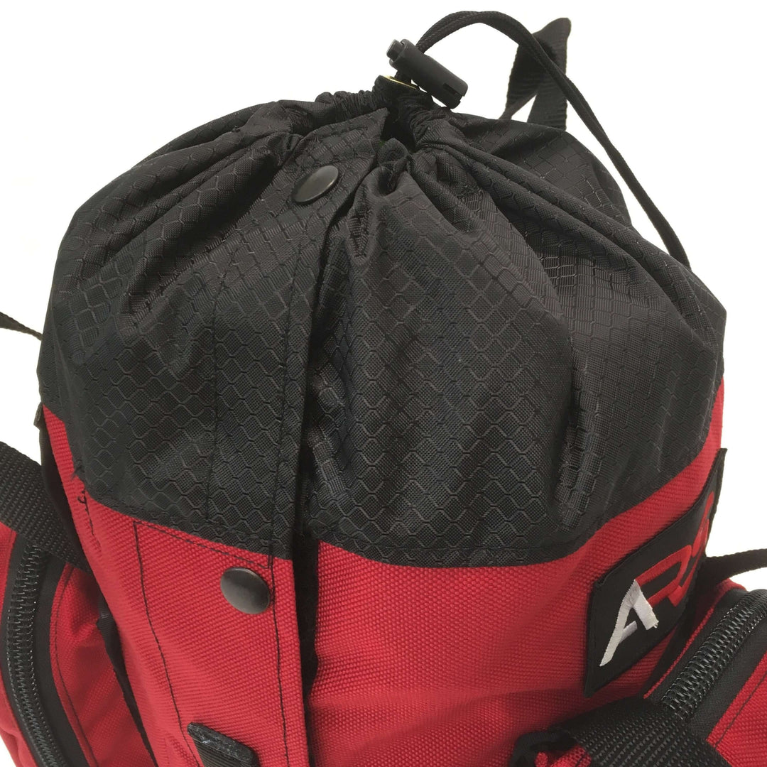 Top view of red Anderson Rescue Solutions Breakout Rope Bag