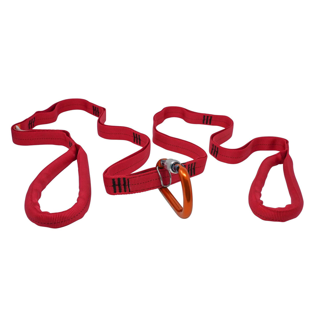 Red Anderson Rescue Solutions Multi-Loop Rescue Strap with carabiner